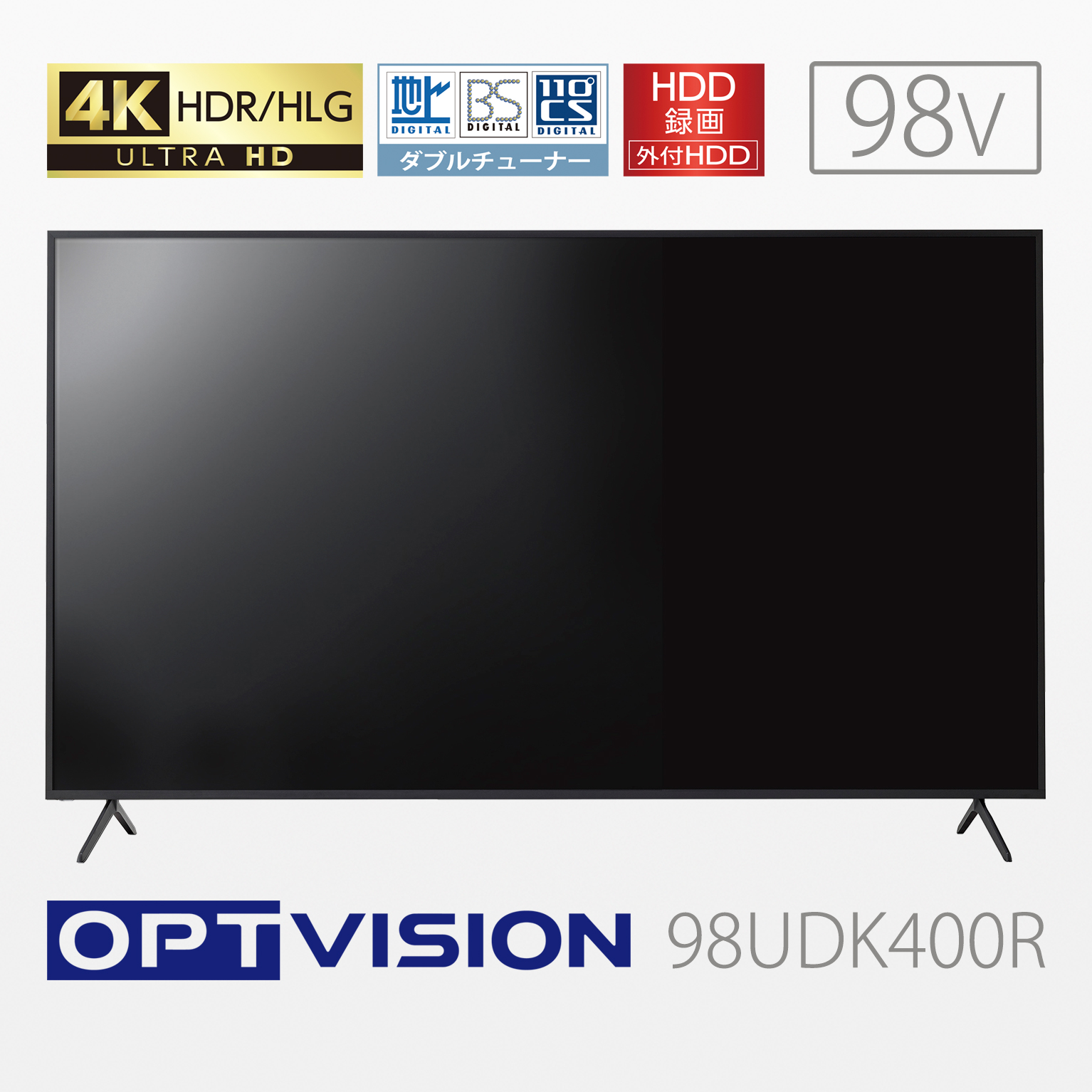 'OPTVISION 98v型 HDR対応4K液晶テレビ 98UDK400R（3年間延長保証なし）'